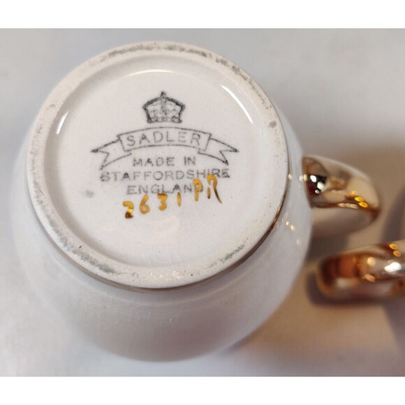 Vintage Sadler Sugar Bowl and Creamer Pitcher Made in Staffordshire, England Tea - Picture 11 of 12